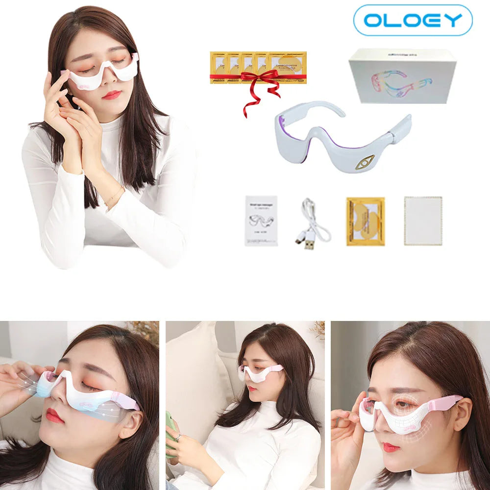 EMS Micro Current Pulse 3D Smart Vibration Hot Compress Eye Massager