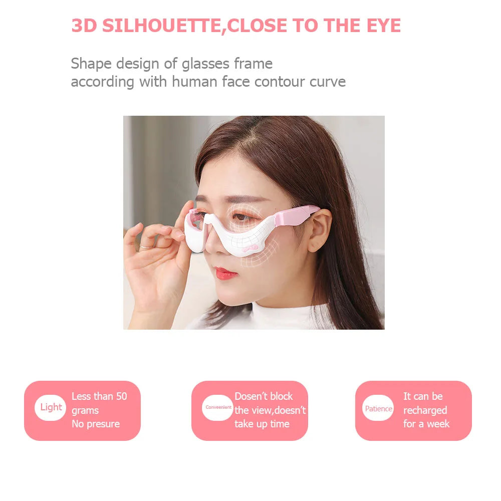 EMS Micro Current Pulse 3D Smart Vibration Hot Compress Eye Massager