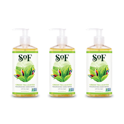 Green Tea Clean Hand Wash Clean Body Care | Moisturizing Liquid Hand Soap with Mediterranean Sea Algae | 8 Oz Pump Bottle – 3 Pack